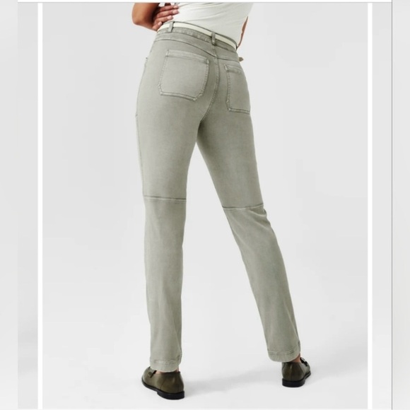Spanx Stretch Twill Straight Leg Pant Sage Green Size XL - Picture 2 of 5